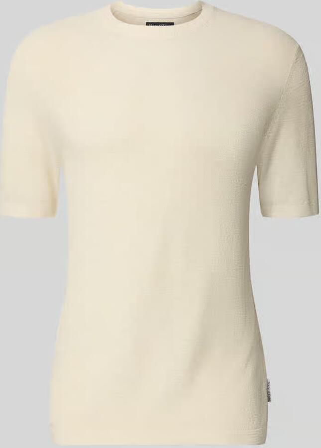 Marc O'Polo regular fit T-shirt van mix van katoen en linnen - Foto 2