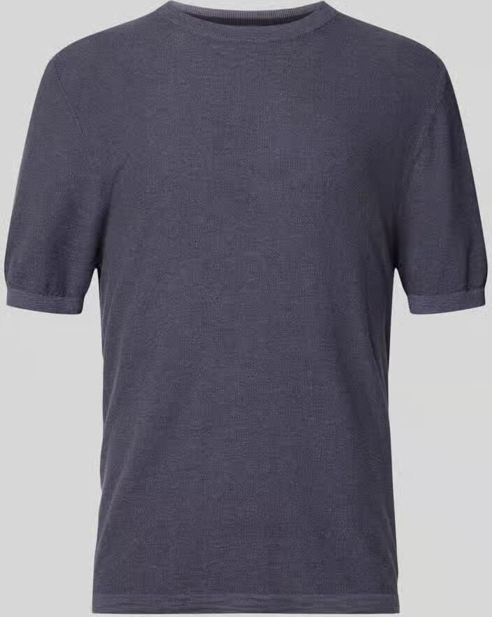 Marc O'Polo regular fit T-shirt van mix van katoen en linnen - Foto 2