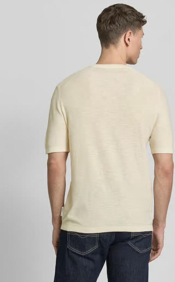 Marc O'Polo regular fit T-shirt van mix van katoen en linnen - Foto 2