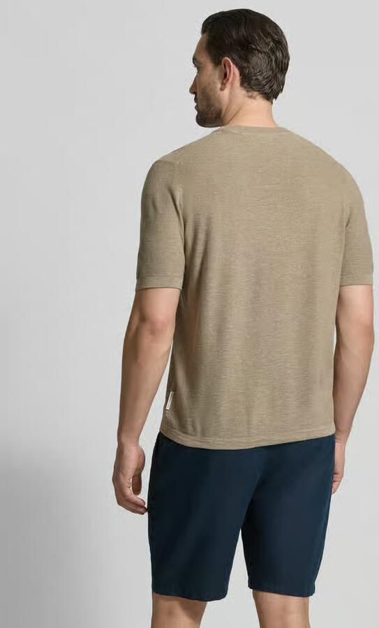Marc O'Polo regular fit T-shirt van mix van katoen en linnen