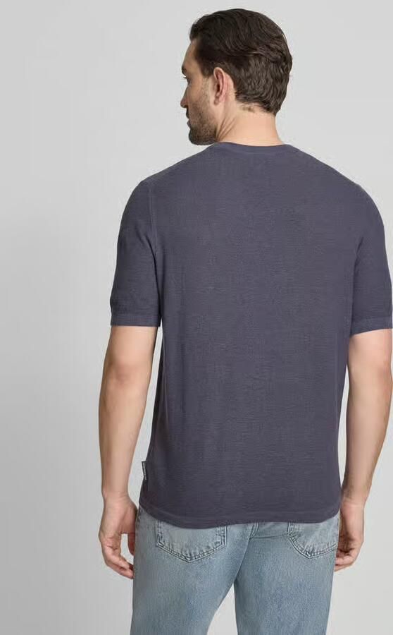 Marc O'Polo regular fit T-shirt van mix van katoen en linnen