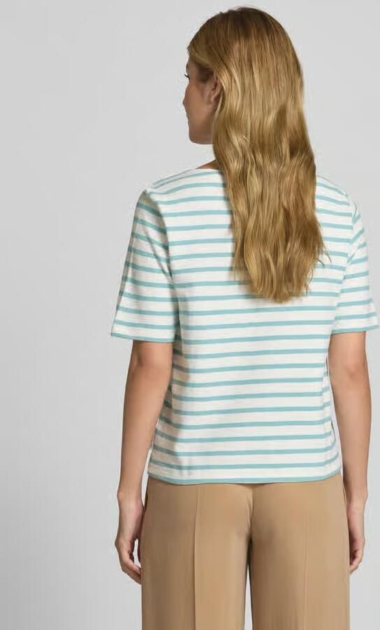 Marc O'Polo T-shirt gestreept boothals recht gesneden