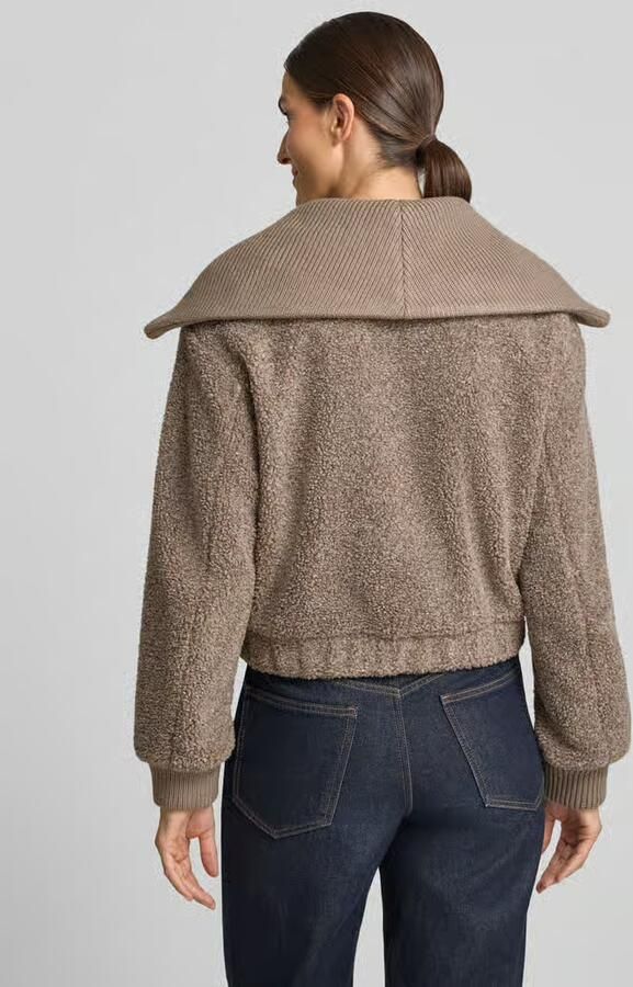 Marc O'Polo Regular fit teddyjack met gebreide kraag