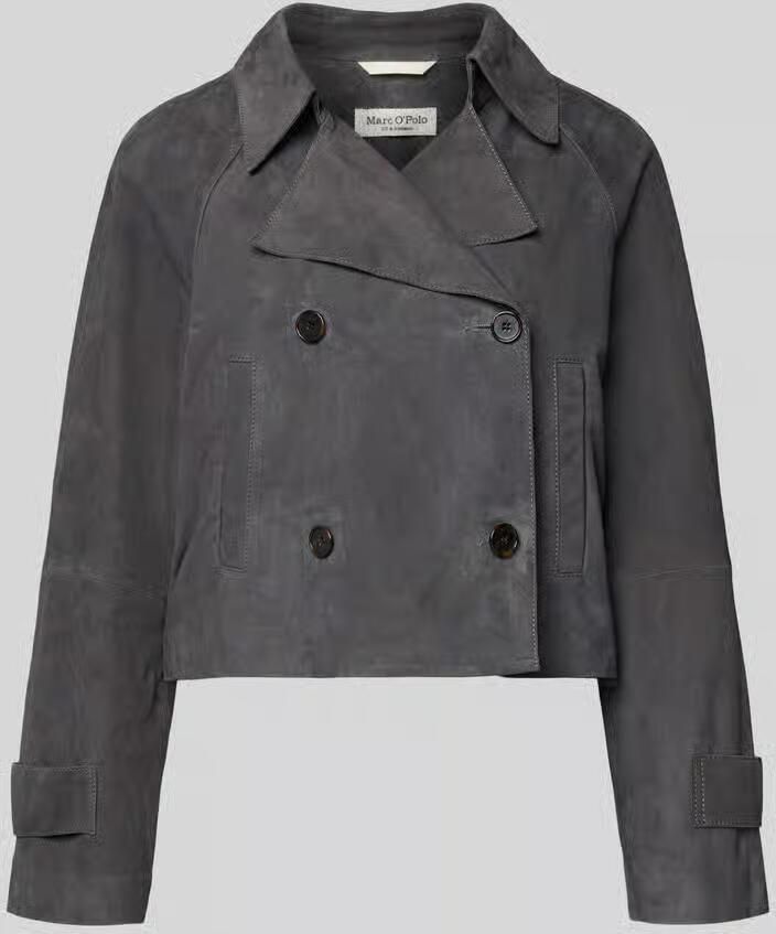 Marc O'Polo Regular fit Trenchcoat van Echt leer Geitenleer - Foto 2