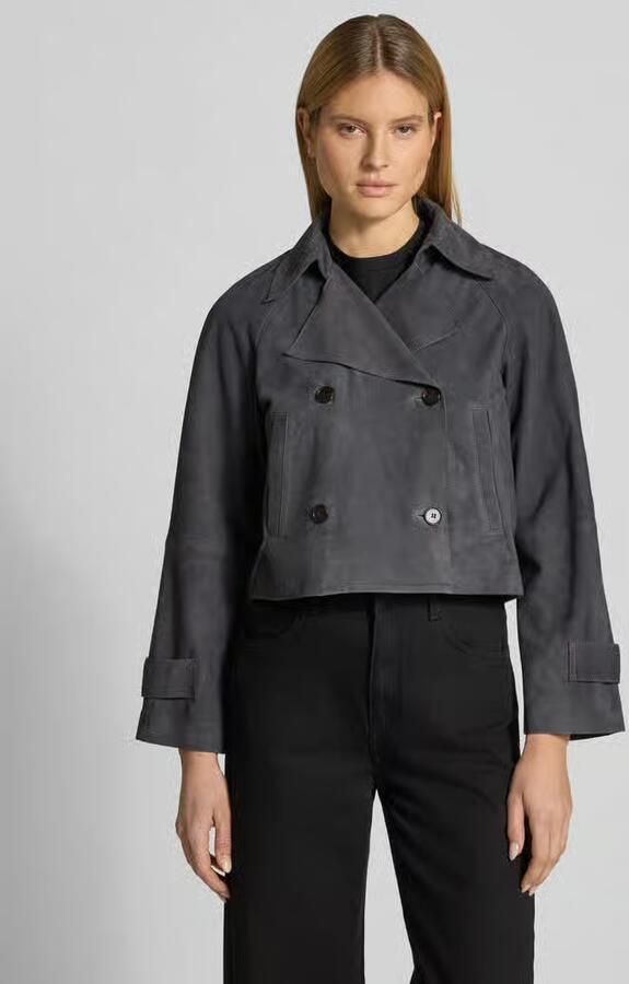 Marc O'Polo Regular fit Trenchcoat van Echt leer Geitenleer - Foto 4