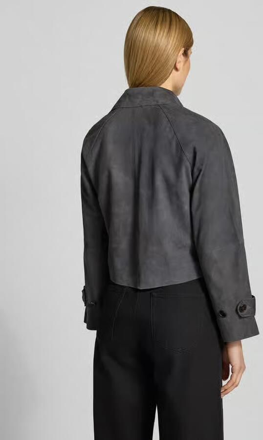 Marc O'Polo Regular fit Trenchcoat van Echt leer Geitenleer