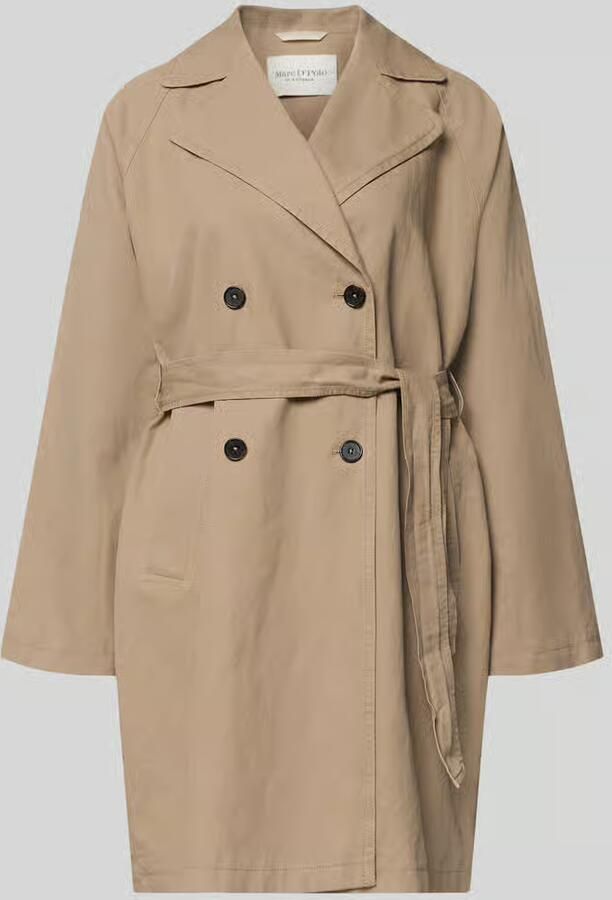 Marc O'Polo regular fit trenchcoat van katoenmix met linnen aandeel - Foto 2