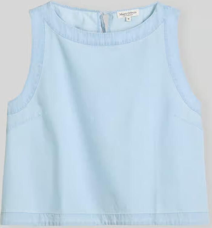 Marc O'Polo relaxed fit blouse met korte mouwen van mix van katoen en lyocell