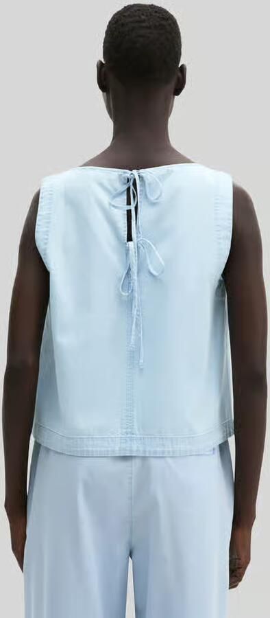Marc O'Polo relaxed fit blouse met korte mouwen van mix van katoen en lyocell - Foto 2