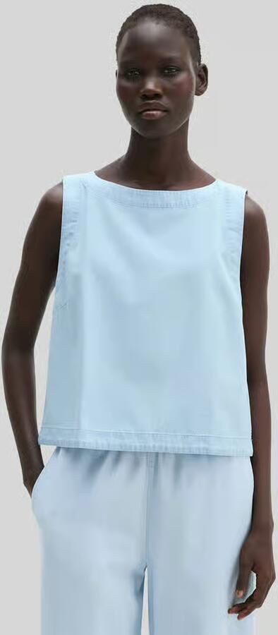 Marc O'Polo relaxed fit blouse met korte mouwen van mix van katoen en lyocell - Foto 3