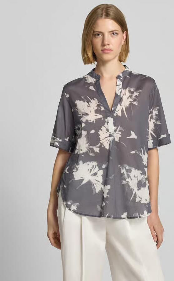 Marc O'Polo relaxed fit blouse met korte mouwen van puur katoen - Foto 4