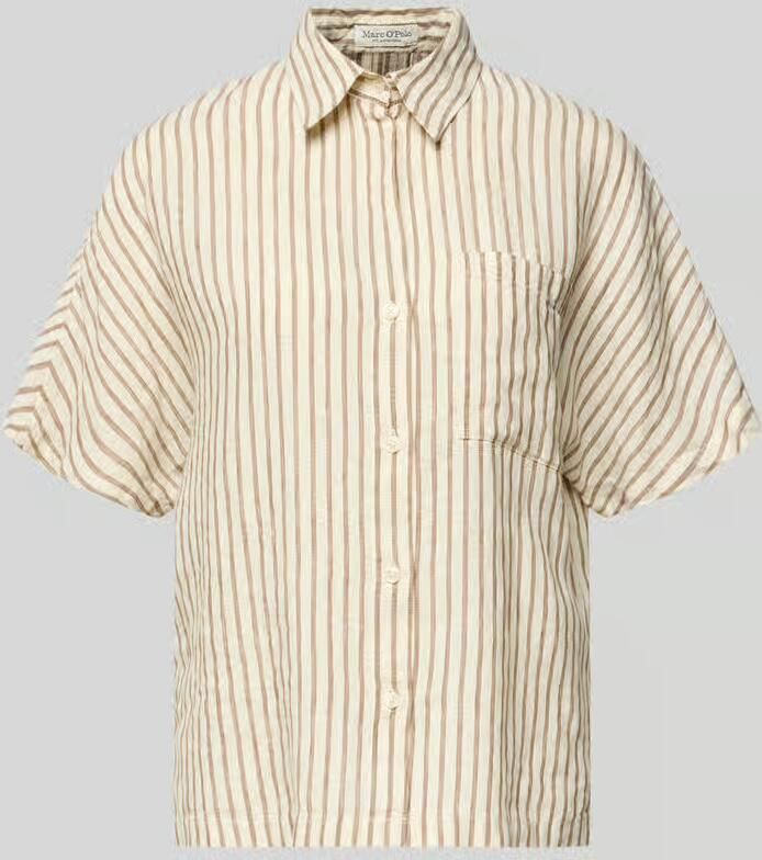 Marc O'Polo relaxed fit blouse met korte mouwen van puur linnen - Foto 2