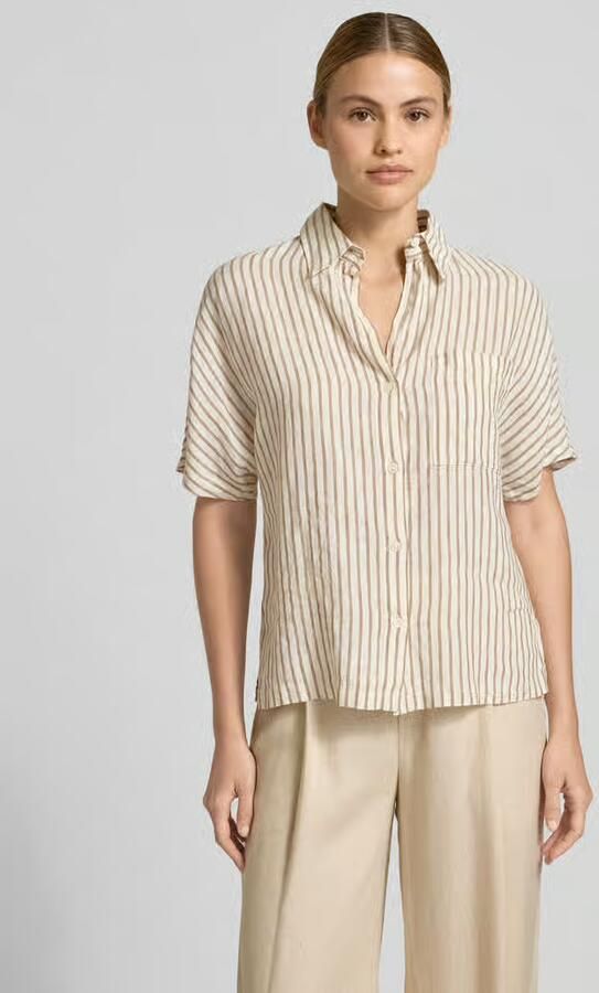 Marc O'Polo relaxed fit blouse met korte mouwen van puur linnen - Foto 4