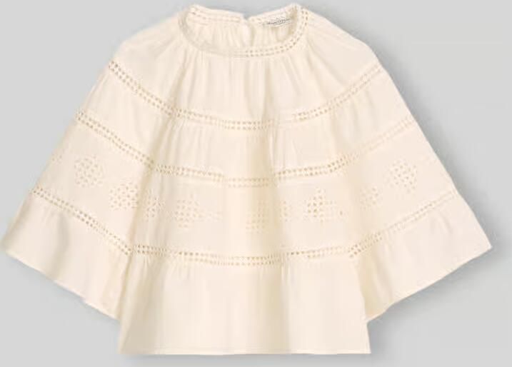Marc O'Polo relaxed fit blouse van puur katoen met ajourwerk - Foto 2