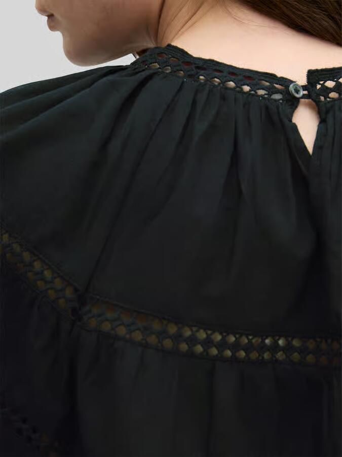 Marc O'Polo relaxed fit blouse van puur katoen met ajourwerk