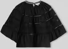 Marc O'Polo relaxed fit blouse van puur katoen met ajourwerk