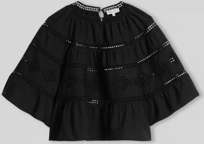 Marc O'Polo relaxed fit blouse van puur katoen met ajourwerk - Foto 2