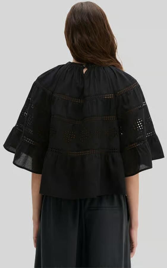 Marc O'Polo relaxed fit blouse van puur katoen met ajourwerk - Foto 3