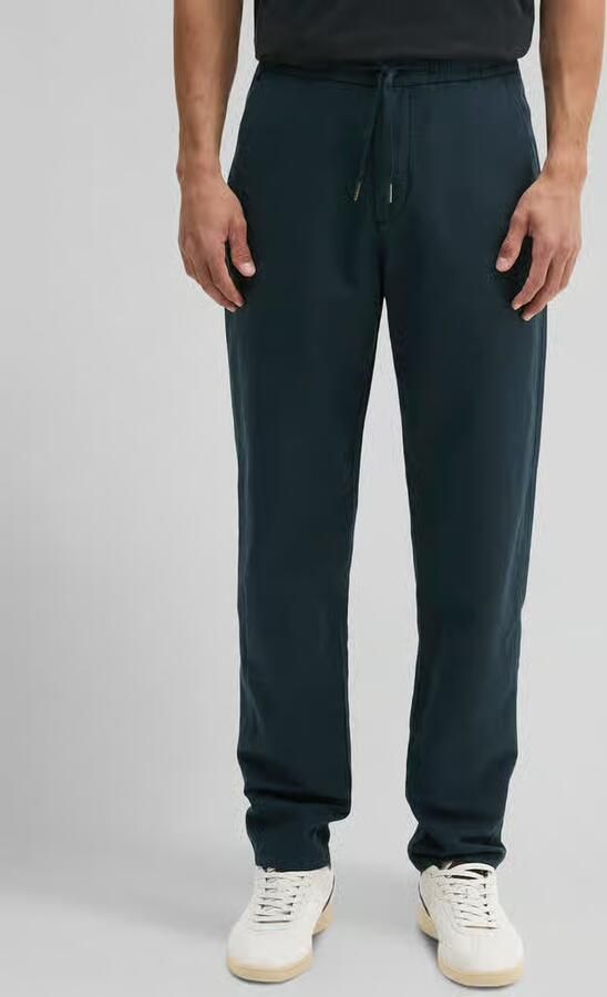 Marc O'Polo relaxed fit broek van mix van katoen en linnen met tunnelkoord model 'BELSBO' - Foto 3