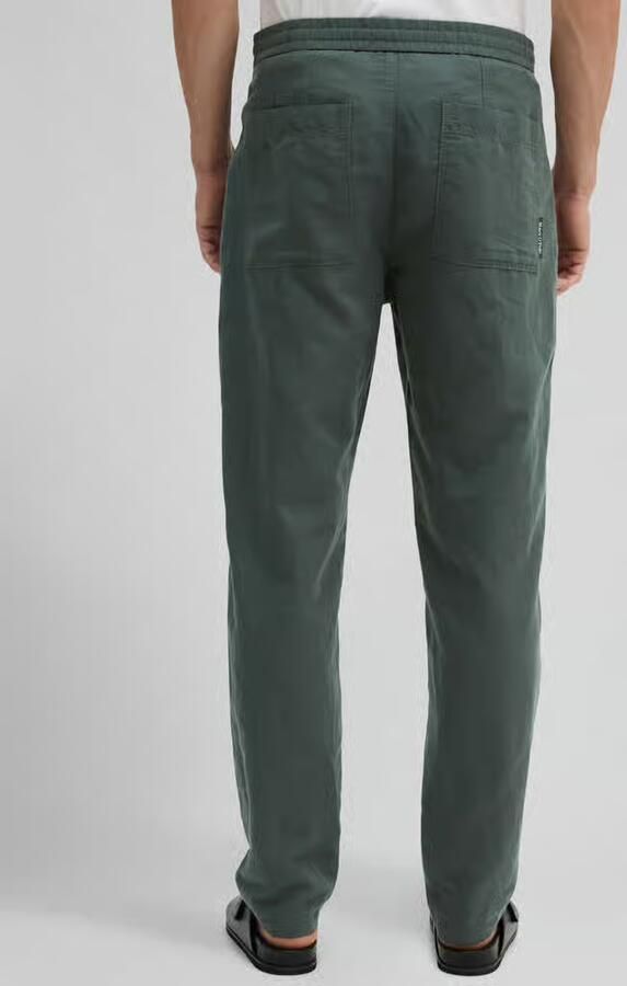 Marc O'Polo relaxed fit broek van mix van katoen en linnen met tunnelkoord model 'BELSBO' - Foto 2