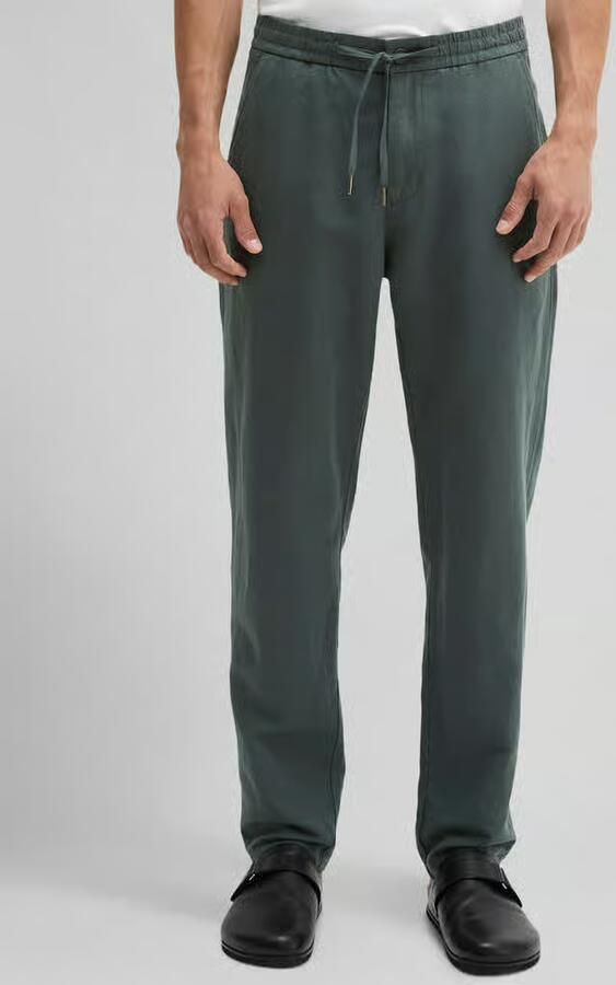 Marc O'Polo relaxed fit broek van mix van katoen en linnen met tunnelkoord model 'BELSBO' - Foto 3