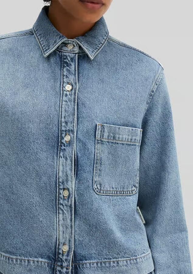 Marc O'Polo relaxed fit jeansblouse met linnen