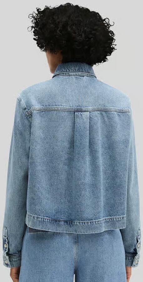 Marc O'Polo relaxed fit jeansblouse met linnen - Foto 2