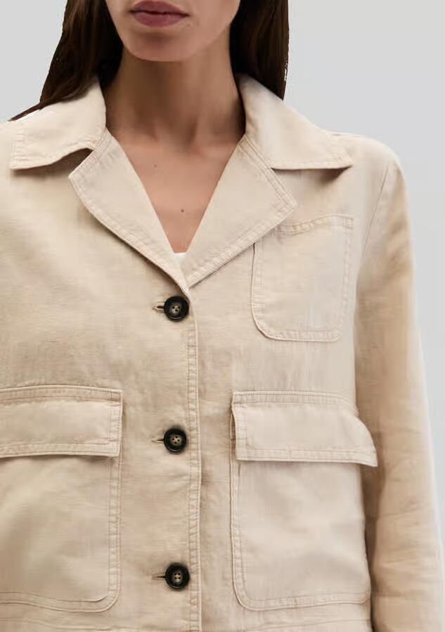Marc O'Polo relaxed fit korte blazer van puur linnen