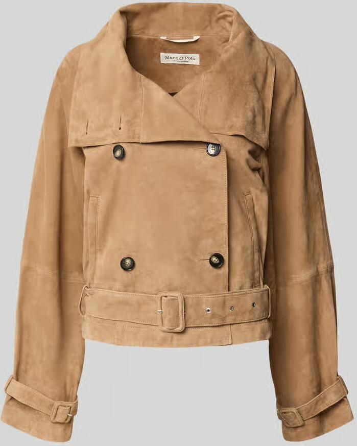 Marc O'Polo relaxed fit leren jack trenchcoatlook - Foto 2