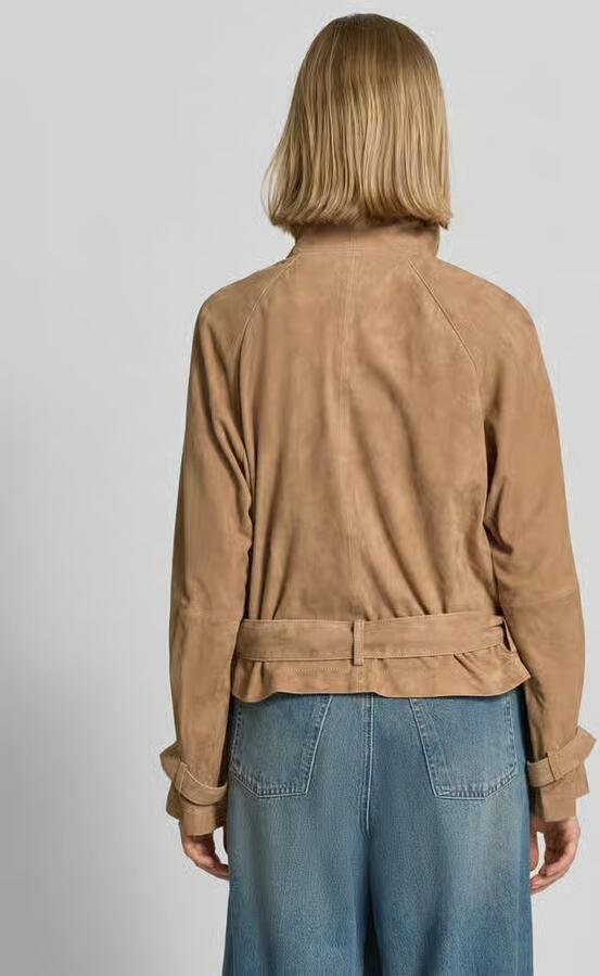 Marc O'Polo relaxed fit leren jack trenchcoatlook - Foto 4