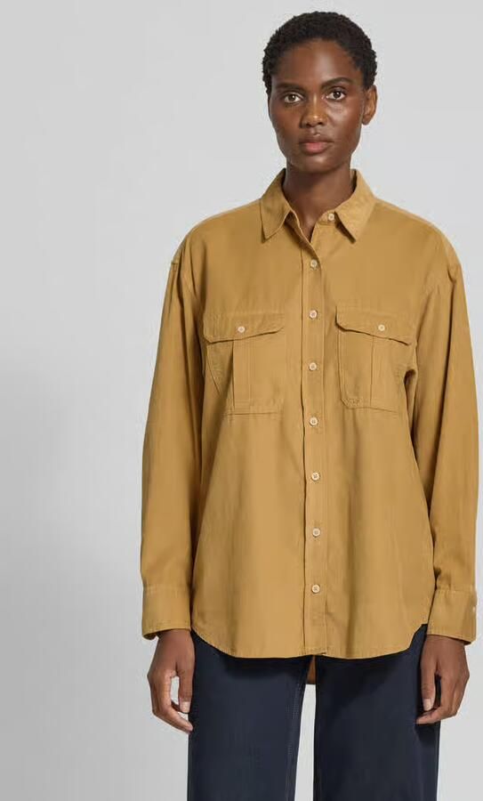 Marc O'Polo Relaxed fit overhemdblouse van een mix van katoen en lyocell - Foto 2