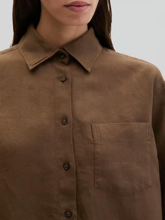 Marc O'Polo relaxed fit overhemdblouse van puur linnen