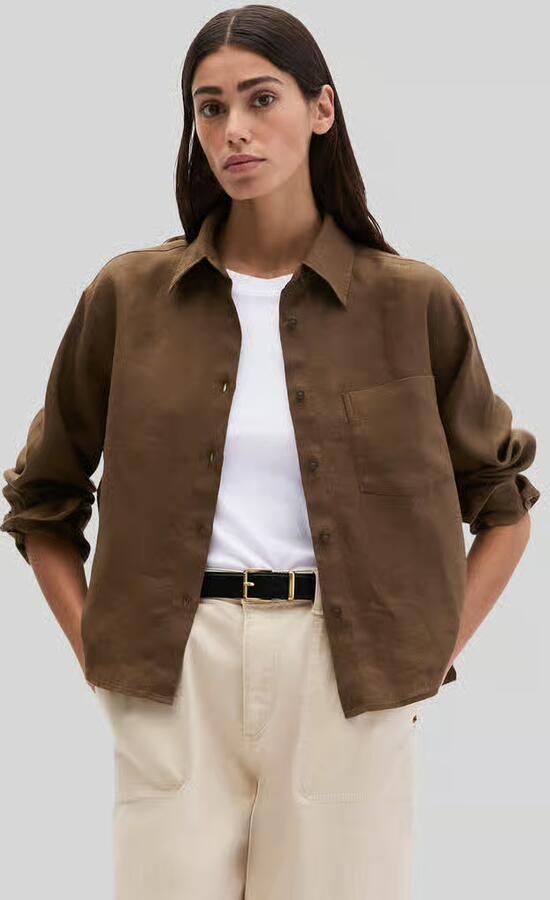 Marc O'Polo relaxed fit overhemdblouse van puur linnen - Foto 3