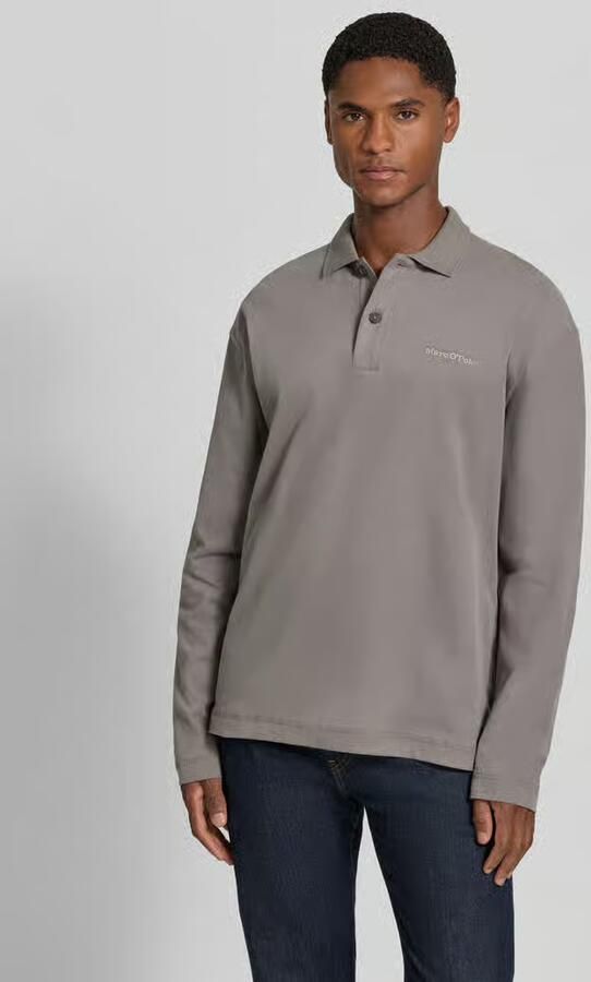 Marc O'Polo Longsleeve Heavy Poloshirt Graphite Dust - Foto 4