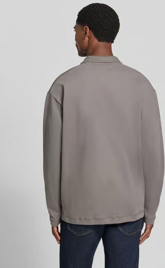 Marc O'Polo Longsleeve Heavy Poloshirt Graphite Dust - Foto 3