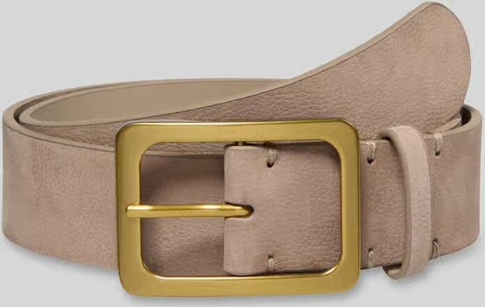 Marc O'Polo Riem van runder nubuck met gouden gesp