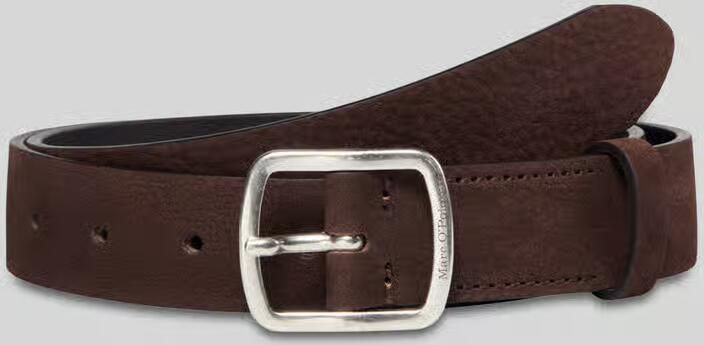 Marc O'Polo Riem van runder nubuck met logo-gesp