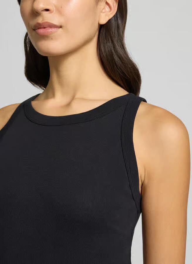 Marc O'Polo Shaped fit tanktop van geribde jersey met ronde hals - Foto 2