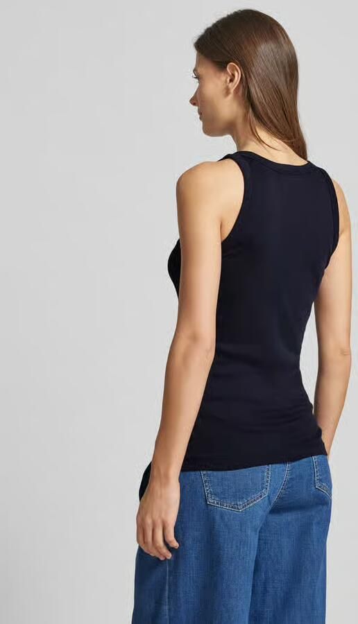 Marc O'Polo Shaped fit tanktop van geribde jersey met ronde hals