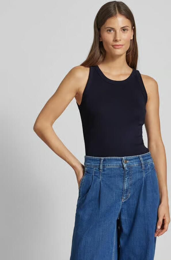 Marc O'Polo Shaped fit tanktop van geribde jersey met ronde hals - Foto 2