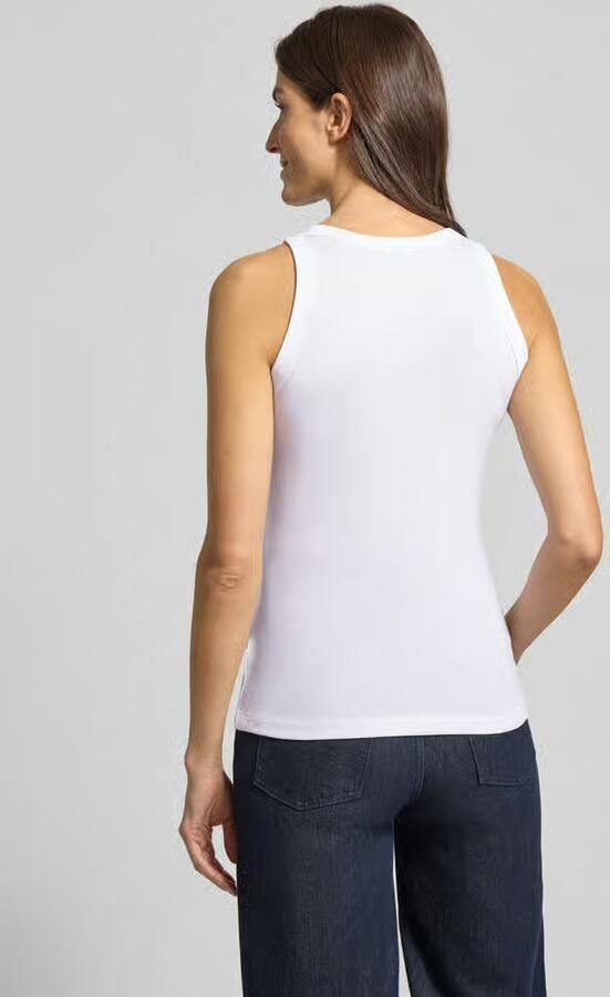 Marc O'Polo Shaped fit tanktop van geribde jersey met ronde hals - Foto 3