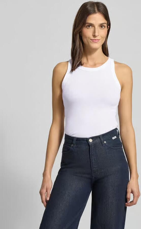 Marc O'Polo Shaped fit tanktop van geribde jersey met ronde hals - Foto 2
