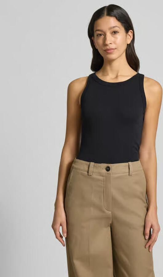 Marc O'Polo Shaped fit tanktop van geribde jersey met ronde hals - Foto 3