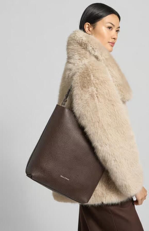 Marc O'Polo Shopper van echt runderleer model 'BRINJA'