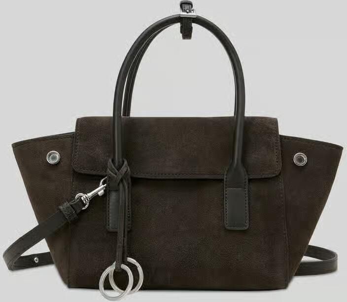 Marc O'Polo shopper van runder suède met karabijnsluiting