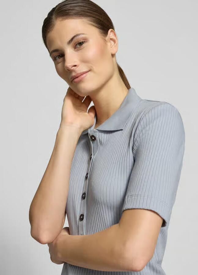 Marc O'Polo Slim fit Poloshirt van Mix van katoen en modal