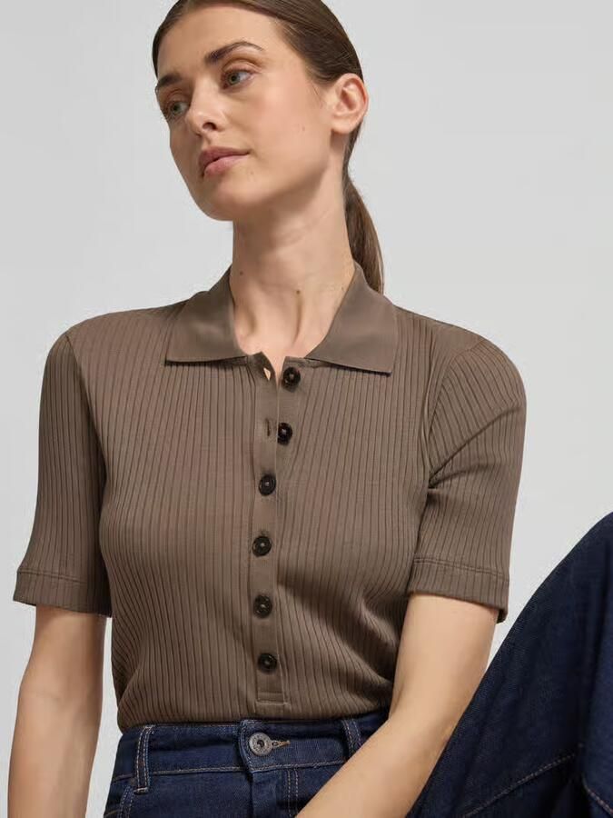 Marc O'Polo Slim fit Poloshirt van Mix van katoen en modal