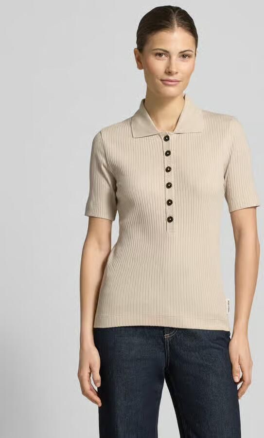Marc O'Polo Slim fit Poloshirt van Mix van katoen en modal - Foto 3