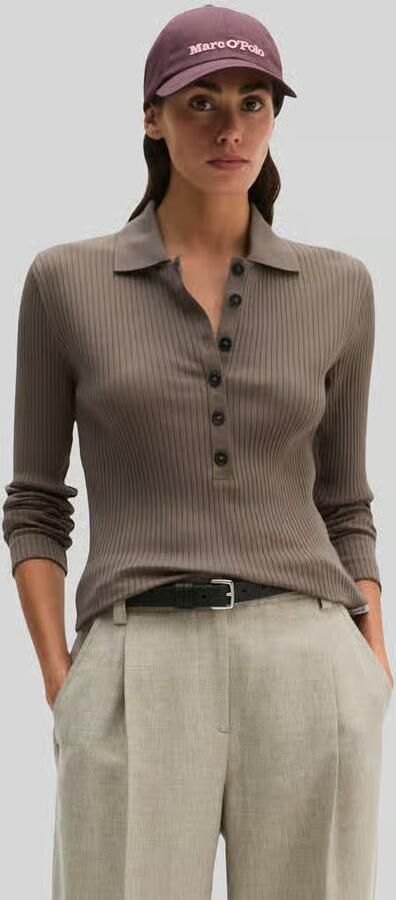 Marc O'Polo Slim fit pullover van mix van katoen en modal - Foto 2