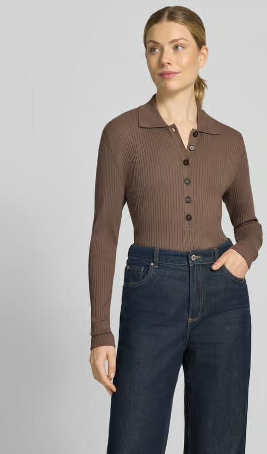 Marc O'Polo Slim fit pullover van mix van katoen en modal - Foto 3